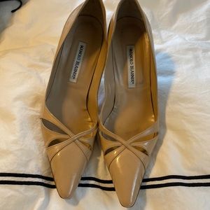 Manolo Blahnik Cream Heels